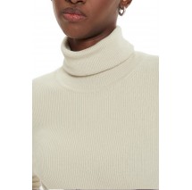 CALVIN KLEIN JEANS WOVEN LABEL ROLL NECK SWEATER ΜΠΛΟΥΖΑ ΓΥΝΑΙΚΕΙΑ BEIGE