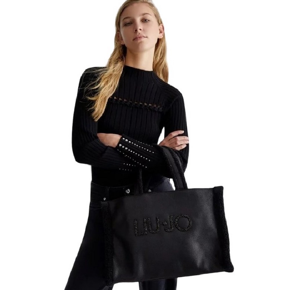 LIU JO MIN OF 2_TOTE L 2F4067E0021 ΤΣΑΝΤΑ ΓΥΝΑΙΚΕΙΑ BLACK