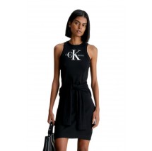 CALVIN KLEIN JEANS ARCHIVAL MONOLOGO RIB TANK DRESS BLACK