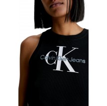 CALVIN KLEIN JEANS ARCHIVAL MONOLOGO RIB TANK DRESS BLACK