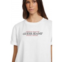 GUESS JEANS AMERICAN T-SHIRT ΜΠΛΟΥΖΑ ΓΥΝΑΙΚΕΙΑ WHITE