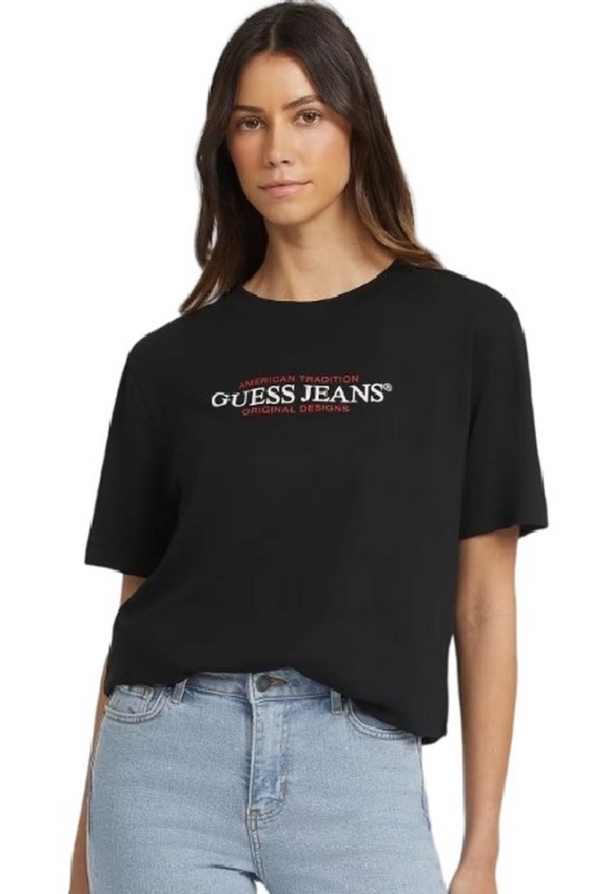 GUESS JEANS AMERICAN T-SHIRT ΜΠΛΟΥΖΑ ΓΥΝΑΙΚΕΙΑ BLACK