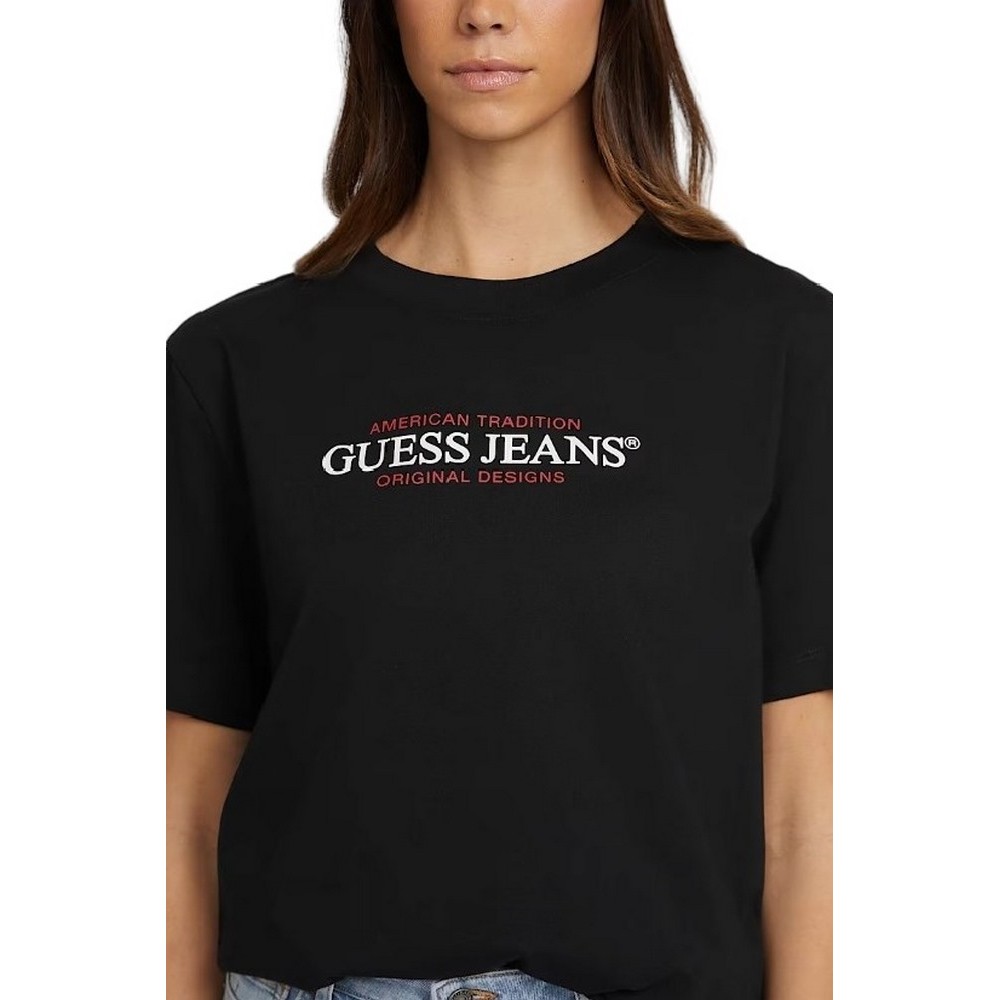 GUESS JEANS AMERICAN T-SHIRT ΜΠΛΟΥΖΑ ΓΥΝΑΙΚΕΙΑ BLACK