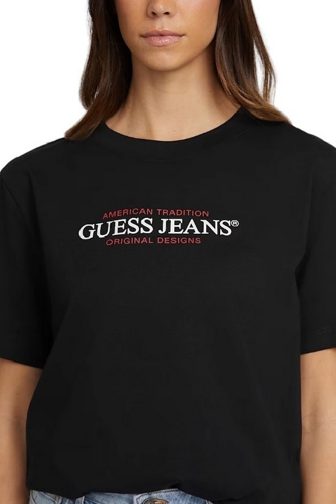 GUESS JEANS AMERICAN T-SHIRT ΜΠΛΟΥΖΑ ΓΥΝΑΙΚΕΙΑ BLACK