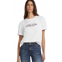 GUESS JEANS AMERICAN T-SHIRT ΜΠΛΟΥΖΑ ΓΥΝΑΙΚΕΙΑ WHITE