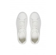 CALVIN KLEIN JEANS CUPSOLE LACE UP  WOVEN LTH ΠΑΠΟΥΤΣΙ ΓΥΝΑΙΚΕΙΟ WHITE