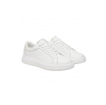 CALVIN KLEIN JEANS CUPSOLE LACE UP  WOVEN LTH ΠΑΠΟΥΤΣΙ ΓΥΝΑΙΚΕΙΟ WHITE