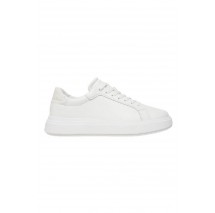 CALVIN KLEIN JEANS CUPSOLE LACE UP  WOVEN LTH ΠΑΠΟΥΤΣΙ ΓΥΝΑΙΚΕΙΟ WHITE