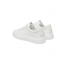 CALVIN KLEIN JEANS CUPSOLE LACE UP  WOVEN LTH ΠΑΠΟΥΤΣΙ ΓΥΝΑΙΚΕΙΟ WHITE