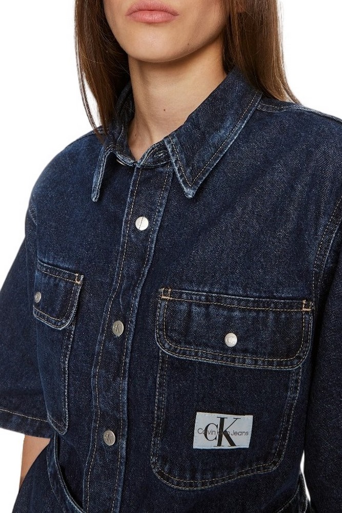 CALVIN KLEIN JEANS UTILITY BELTED SHIRT DRESS ΦΟΡΕΜΑ ΓΥΝΑΙΚΕΙΟ BLUΕ DENIM