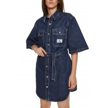 CALVIN KLEIN JEANS UTILITY BELTED SHIRT DRESS ΦΟΡΕΜΑ ΓΥΝΑΙΚΕΙΟ BLUΕ DENIM