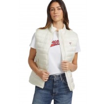 GUESS JEANS PUFFER VEST ΓΙΛΕΚΟ ΜΠΟΥΦΑΝ ΓΥΝΑΙΚΕΙΟ WHITE