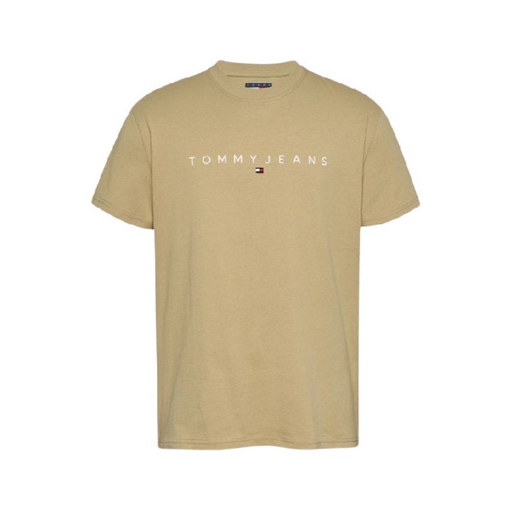 TOMMY JEANS REG LINEAR LOGO TEE EXT T-SHIRT ΜΠΛΟΥΖΑ ΑΝΔΡΙΚΗ TAN