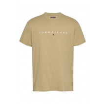 TOMMY JEANS REG LINEAR LOGO TEE EXT T-SHIRT ΜΠΛΟΥΖΑ ΑΝΔΡΙΚΗ TAN