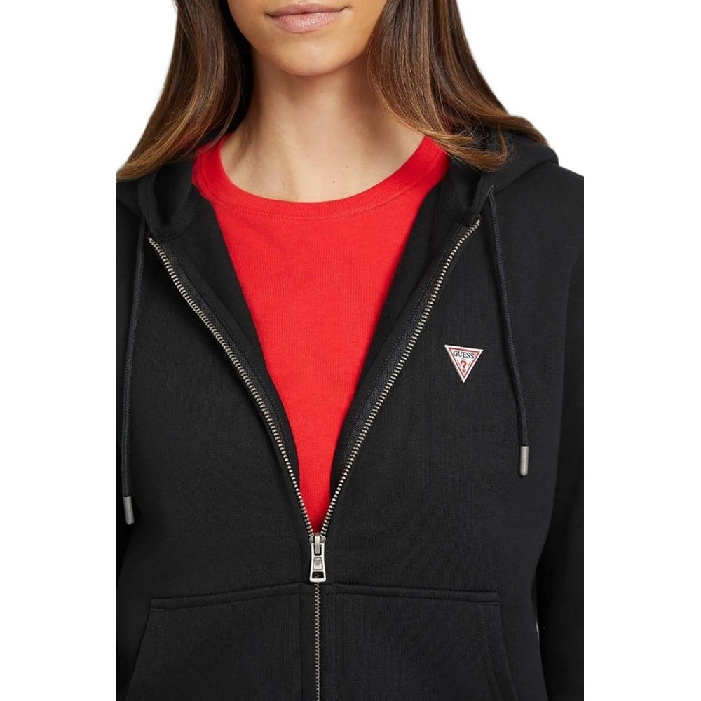 GUESS JEANS GJ ZIP HOOD REG MINI ΖΑΚΕΤΑ ΦΟΥΤΕΡ ΓΥΝΑΙΚΕΙΑ BLACK