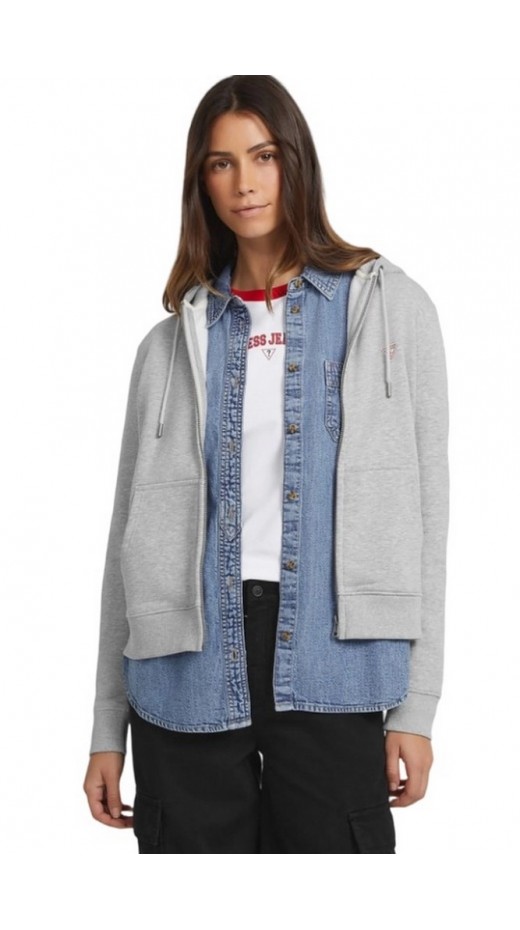 GUESS JEANS GJ ZIP HOOD REG MINI ΖΑΚΕΤΑ ΦΟΥΤΕΡ ΓΥΝΑΙΚΕΙΑ GREY