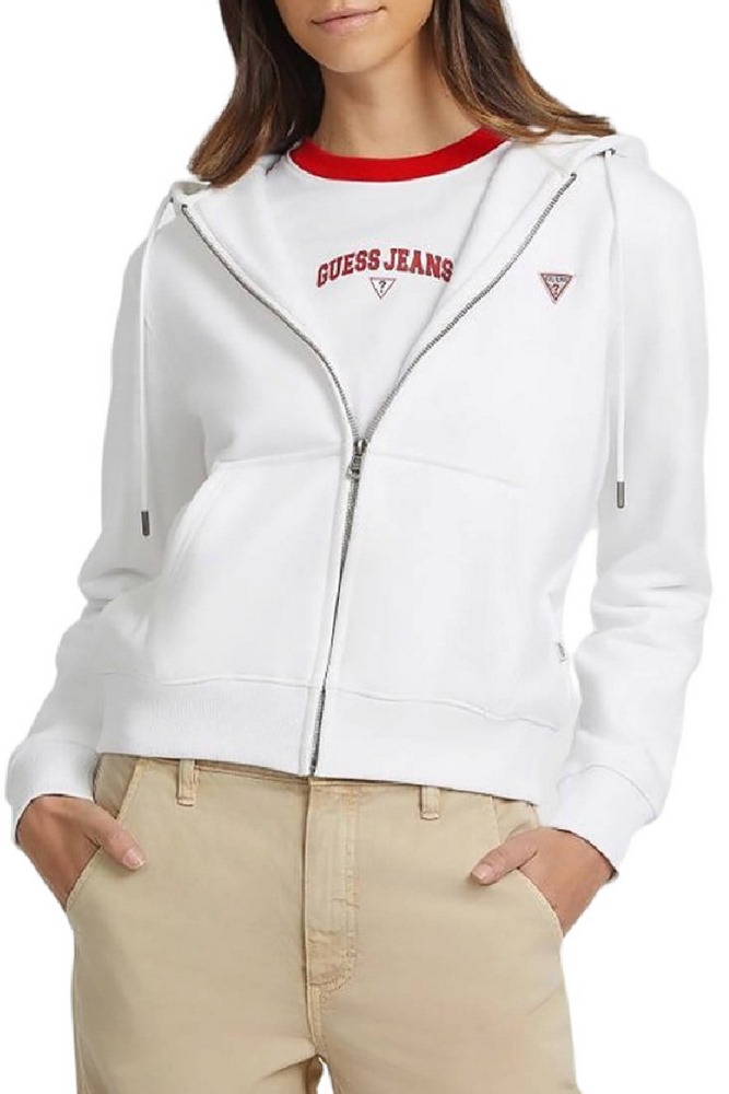 GUESS JEANS GJ ZIP HOOD REG MINI ΖΑΚΕΤΑ ΦΟΥΤΕΡ ΓΥΝΑΙΚΕΙΑ WHITE