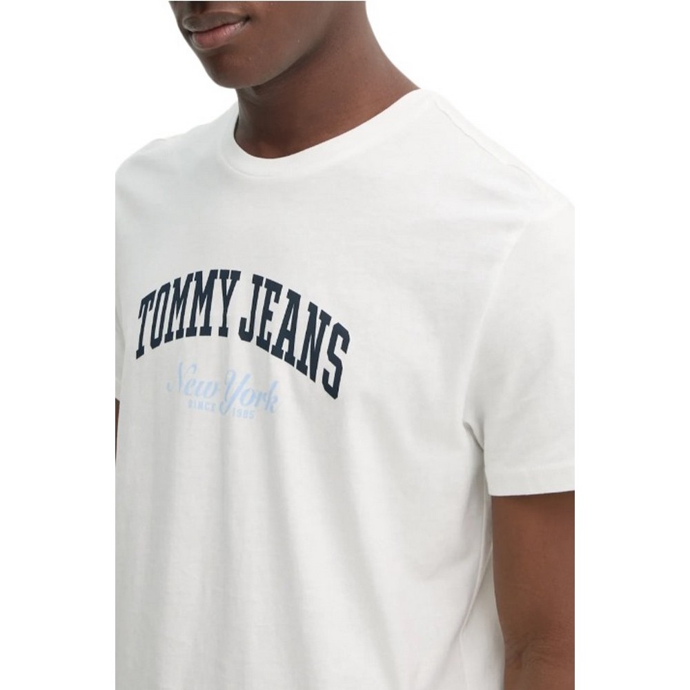 TOMMY JEANS SLIM VARSITY POP TEE EXT T-SHIRT ΜΠΛΟΥΖΑ ΑΝΔΡΙΚΗ WHITE