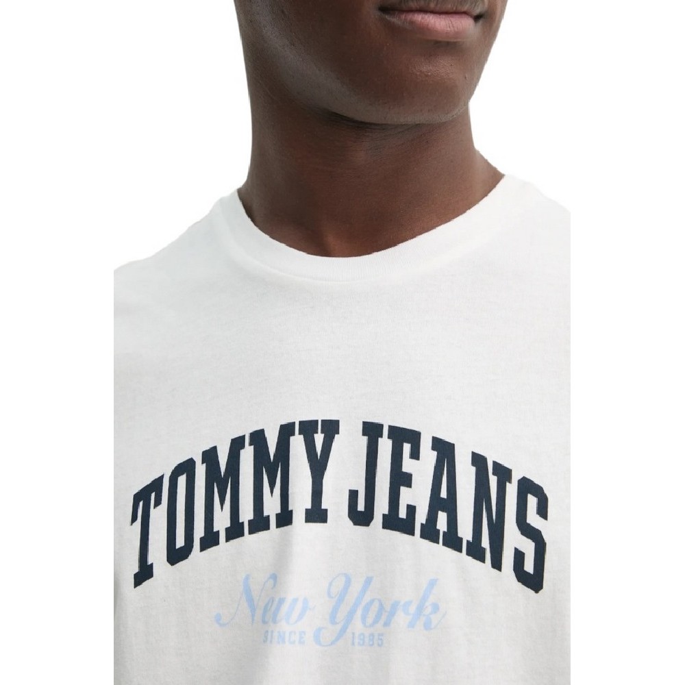 TOMMY JEANS SLIM VARSITY POP TEE EXT T-SHIRT ΜΠΛΟΥΖΑ ΑΝΔΡΙΚΗ WHITE