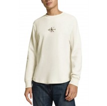 CALVIN KLEIN JEANS MONOLOGO WAFFLE LS TEE ΜΠΛΟΥΖΑ ΓΥΝΑΙΚΕΙΑ IVORY