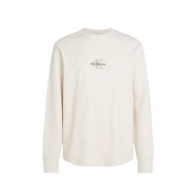 CALVIN KLEIN JEANS MONOLOGO WAFFLE LS TEE ΜΠΛΟΥΖΑ ΓΥΝΑΙΚΕΙΑ IVORY