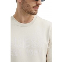 GUESS BEAU CN SWEATSHIRT ΦΟΥΤΕΡ ΜΠΛΟΥΖΑ ΑΝΔΡΙΚΗ ECRU