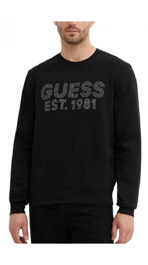 GUESS BEAU CN SWEATSHIRT ΦΟΥΤΕΡ ΜΠΛΟΥΖΑ ΑΝΔΡΙΚΗ BLACK