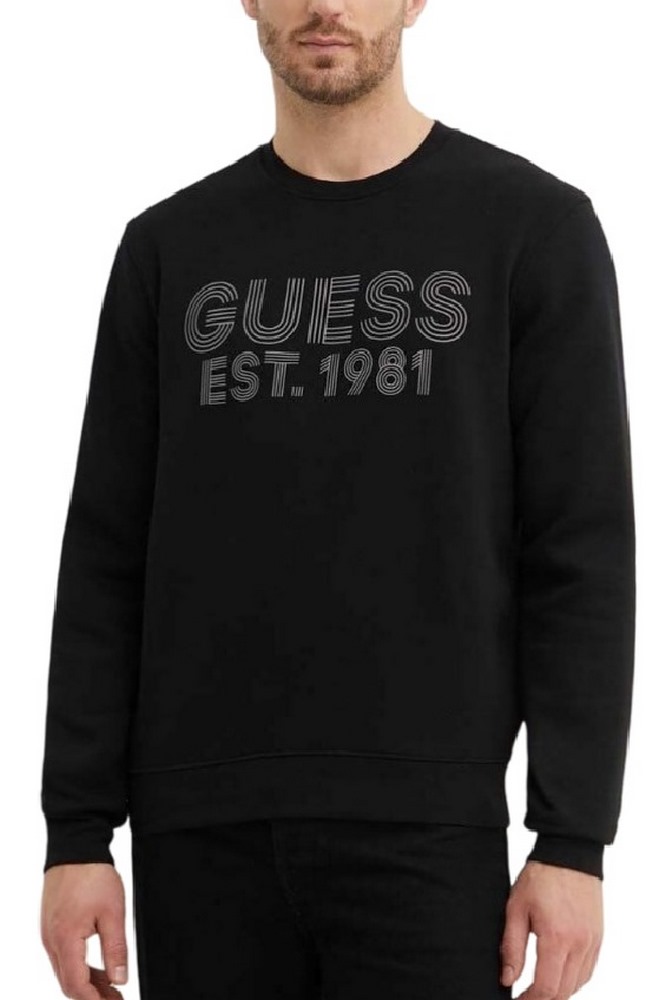 GUESS BEAU CN SWEATSHIRT ΦΟΥΤΕΡ ΜΠΛΟΥΖΑ ΑΝΔΡΙΚΗ BLACK