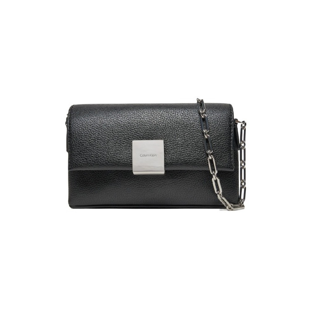 CALVIN KLEIN PLAQUE SM CROSSBODY ΤΣΑΝΤΑ ΓΥΝΑΙΚΕΙΑ BLACK