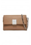 CALVIN KLEIN PLAQUE SM CROSSBODY ΤΣΑΝΤΑ ΓΥΝΑΙΚΕΙΑ BEIGE