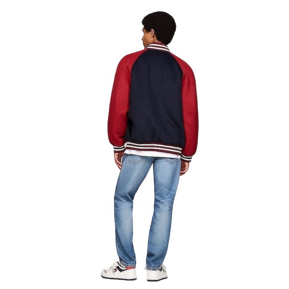 TOMMY HILFIGER  WOOL BLEND CREST BOMBER ΜΠΟΥΦΑΝ ΑΝΔΡΙΚΟ RED