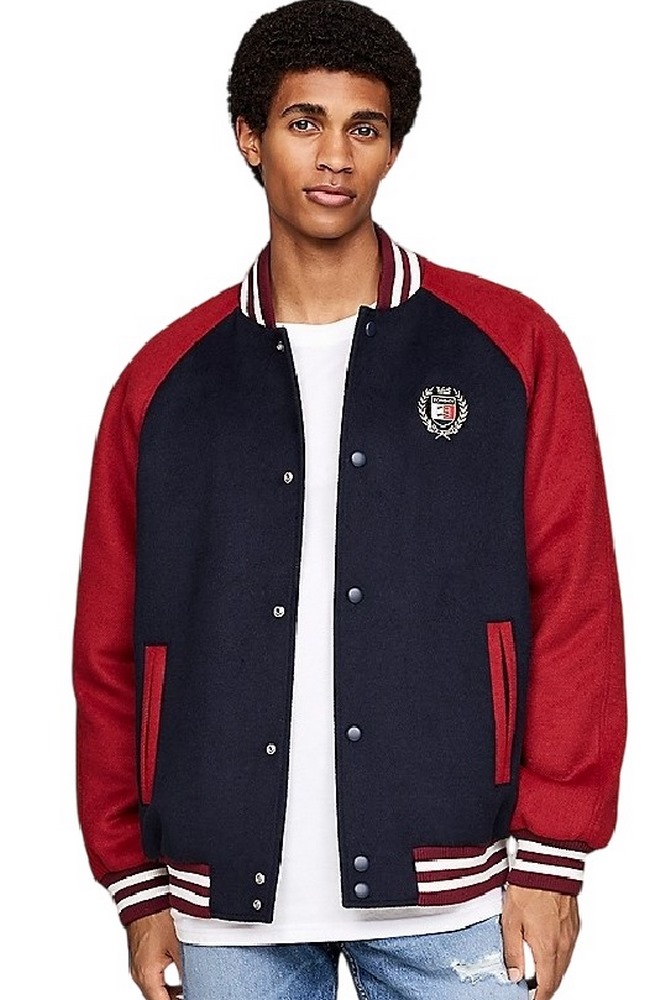 TOMMY HILFIGER  WOOL BLEND CREST BOMBER ΜΠΟΥΦΑΝ ΑΝΔΡΙΚΟ RED