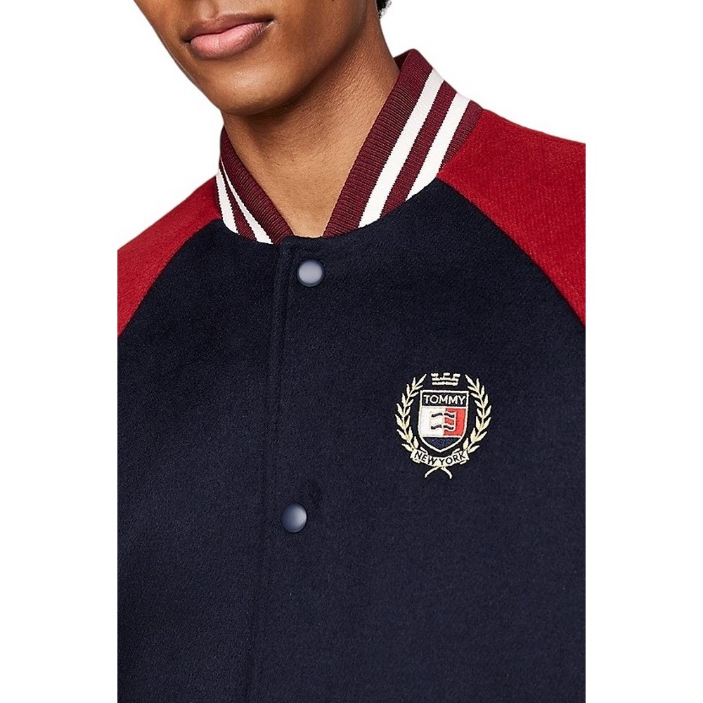 TOMMY HILFIGER  WOOL BLEND CREST BOMBER ΜΠΟΥΦΑΝ ΑΝΔΡΙΚΟ RED