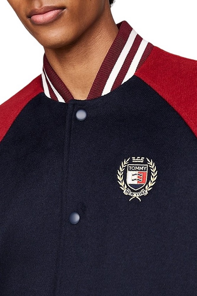 TOMMY HILFIGER  WOOL BLEND CREST BOMBER ΜΠΟΥΦΑΝ ΑΝΔΡΙΚΟ RED