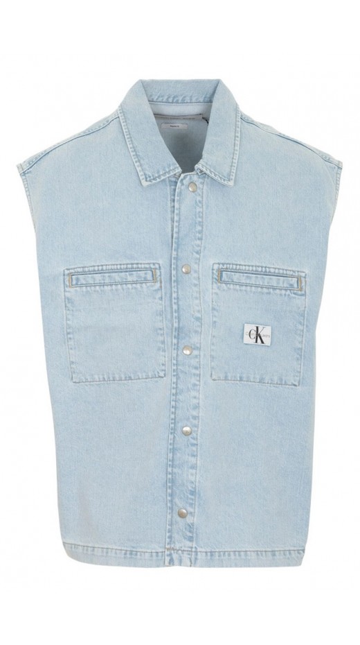 CALVIN KLEIN JEANS SLEEVELESS DENIM SHIRT ΠΟΥΚΑΜΙΣΟ ΑΝΔΡΙΚΟ DENIM LIGHT