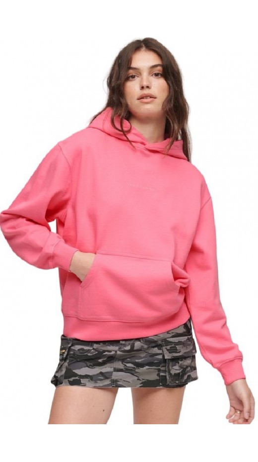 SUPERDRY D3 SDCD MICRO LOGO EMB LOOSE HOOD ΜΠΛΟΥΖΑ ΦΟΥΤΕΡ ΓΥΝΑΙΚΕΙΑ PINK