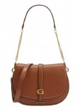 GUESS KUBA TRI CMPT FLAP SHLDR BAG ΤΣΑΝΤΑ ΓΥΝΑΙΚΕΙΑ COGNAC