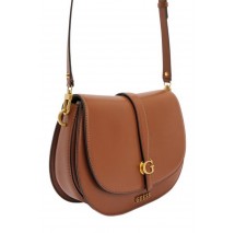 GUESS KUBA TRI CMPT FLAP SHLDR BAG ΤΣΑΝΤΑ ΓΥΝΑΙΚΕΙΑ COGNAC