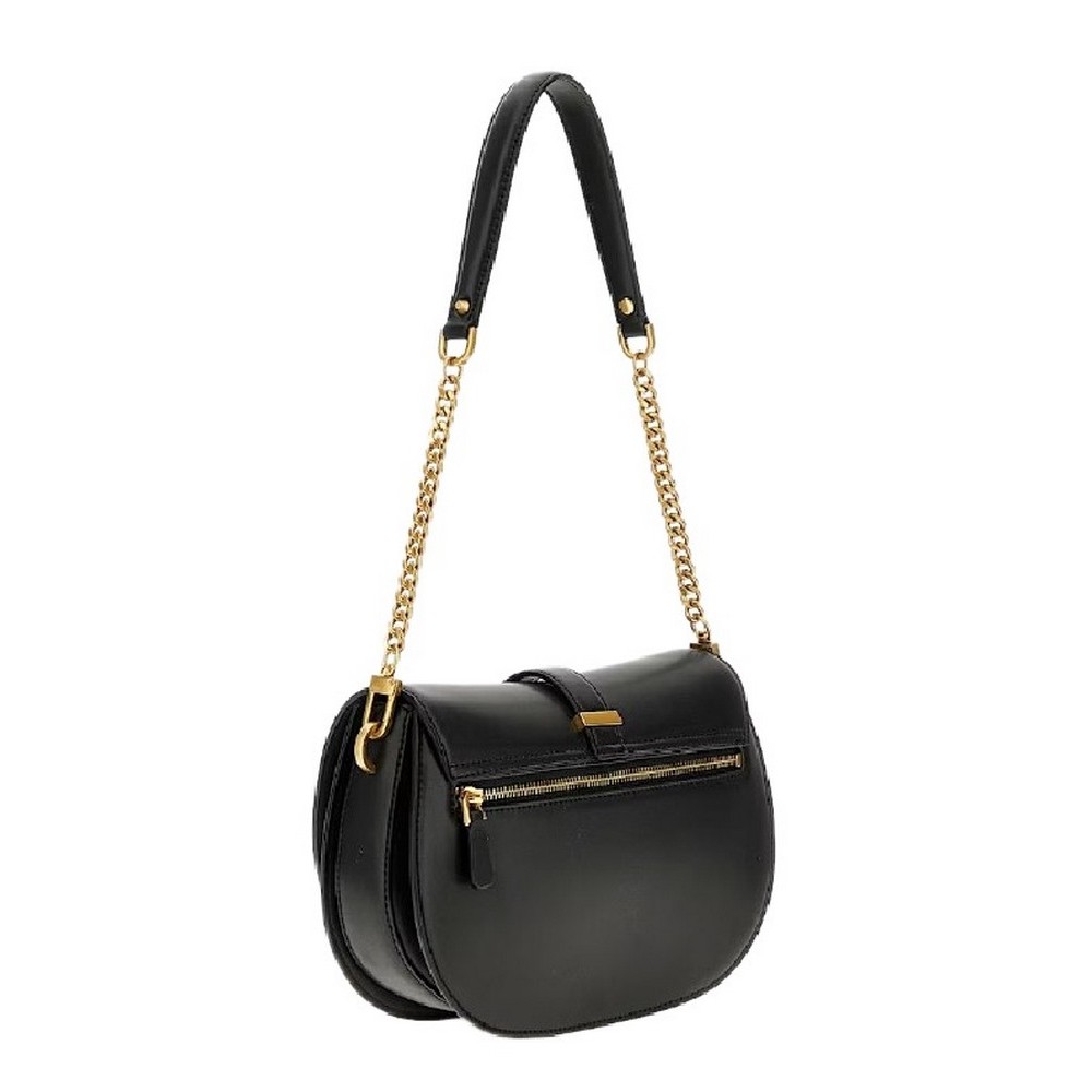 GUESS KUBA TRI CMPT FLAP SHLDR BAG ΤΣΑΝΤΑ ΓΥΝΑΙΚΕΙΑ BLACK