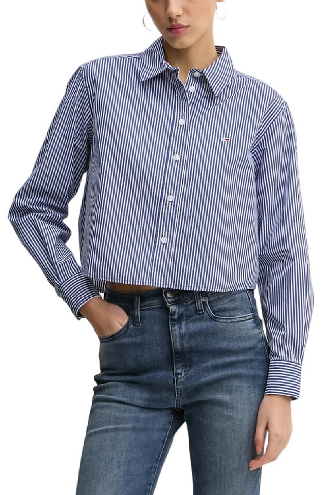 TOMMY JEANS CRP RLX POPLIN SHIRT ΠΟΥΚΑΜΙΣΟ ΓΥΝΑΙΚΕΙΟ NAVY