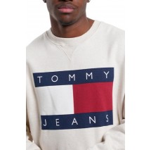 TOMMY JEANS  MELANGE FLAG CREW ΜΠΛΟΥΖΑ ΦΟΥΤΕΡ ΑΝΔΡΙΚΗ ECRU