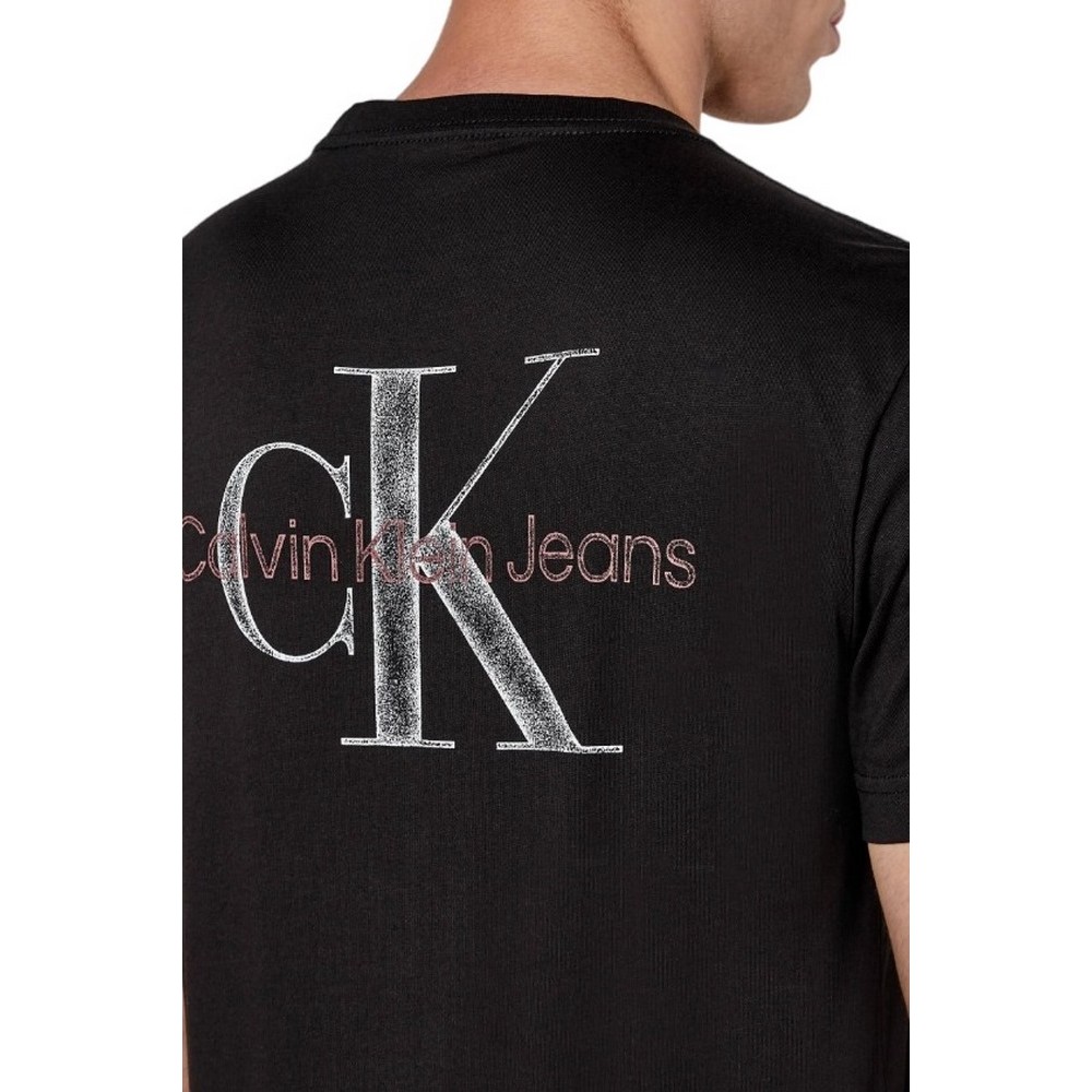 CALVIN KLEIN JEANS TEXTURED MONOLOGO TEE T-SHIRT ΜΠΛΟΥΖΑ ΑΝΔΡΙΚΗ BLACK