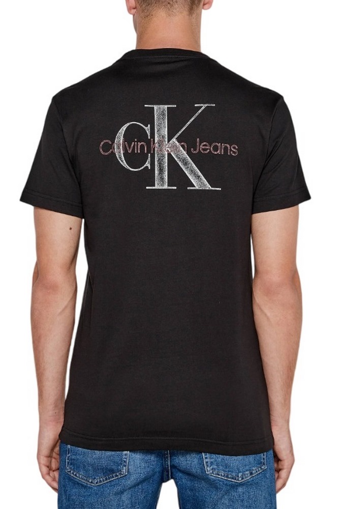 CALVIN KLEIN JEANS TEXTURED MONOLOGO TEE T-SHIRT ΜΠΛΟΥΖΑ ΑΝΔΡΙΚΗ BLACK