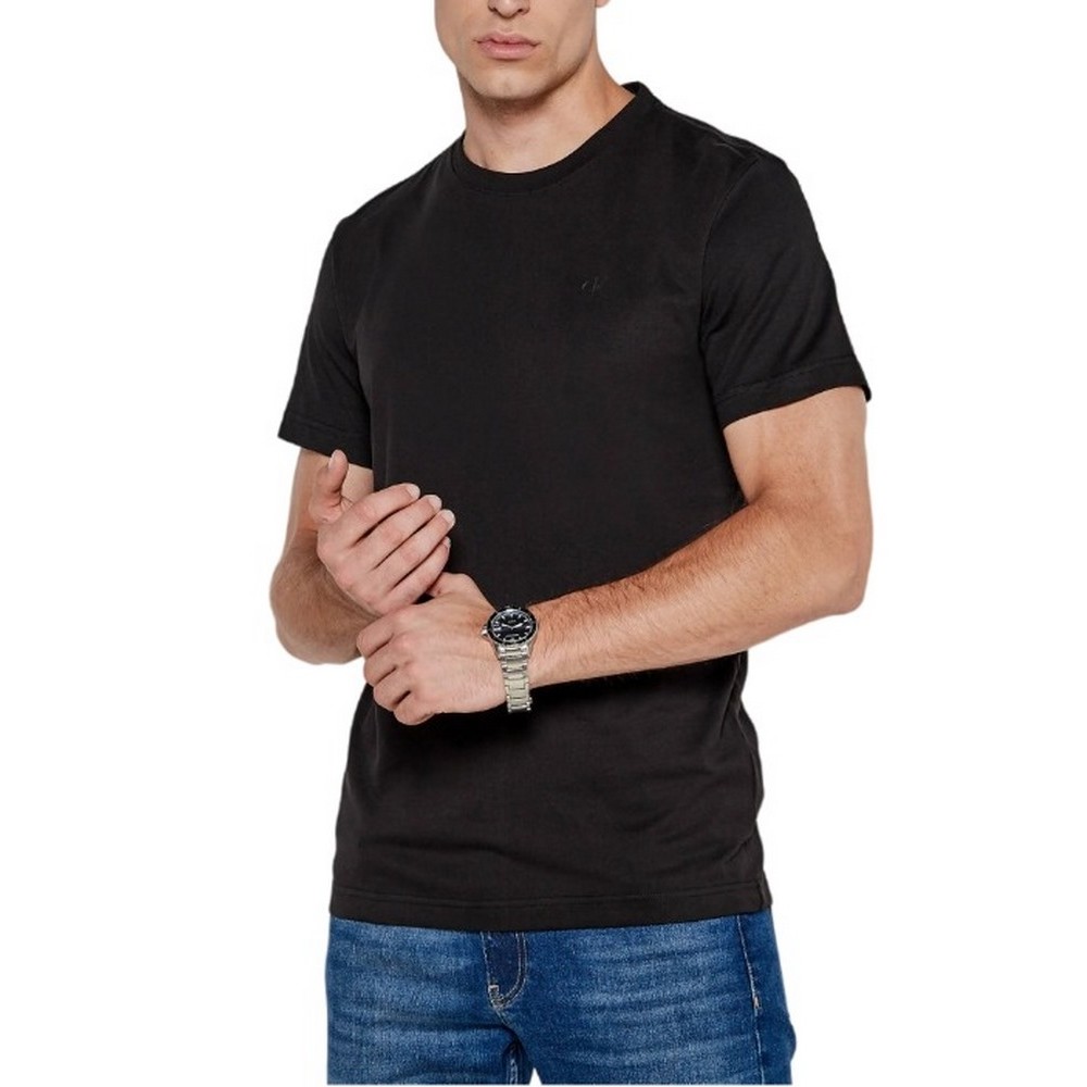 CALVIN KLEIN JEANS TEXTURED MONOLOGO TEE T-SHIRT ΜΠΛΟΥΖΑ ΑΝΔΡΙΚΗ BLACK