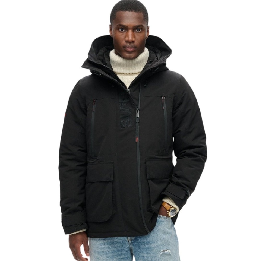 SUPERDRY SDCD HOOD ULTIMATE EMB WINDBREAKER ΜΠΟΥΦΑΝ ΑΝΔΡΙΚΟ BLACK