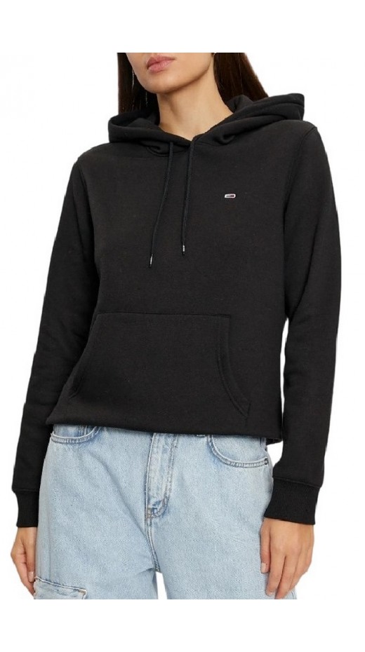 TOMMY JEANS REG S FLAG HOODIE ΜΠΛΟΥΖΑ ΦΟΥΤΕΡ ΓΥΝΑΙΚΕΙΑ BLACK