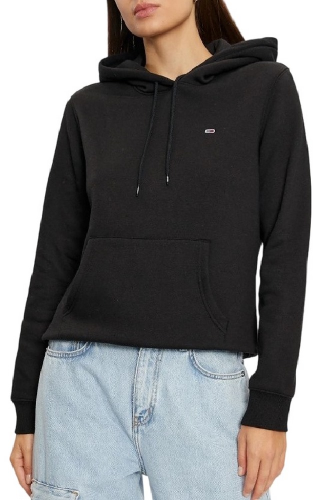 TOMMY JEANS REG S FLAG HOODIE ΜΠΛΟΥΖΑ ΦΟΥΤΕΡ ΓΥΝΑΙΚΕΙΑ BLACK