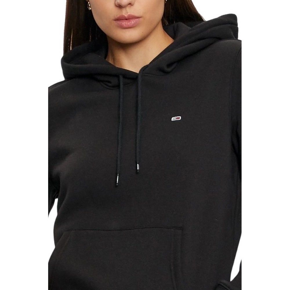 TOMMY JEANS REG S FLAG HOODIE ΜΠΛΟΥΖΑ ΦΟΥΤΕΡ ΓΥΝΑΙΚΕΙΑ BLACK