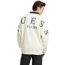 GUESS JEANS CN OS BACK MACRO ΜΠΛΟΥΖΑ ΦΟΥΤΕΡ ΑΝΔΡΙΚΗ OFF WHITE