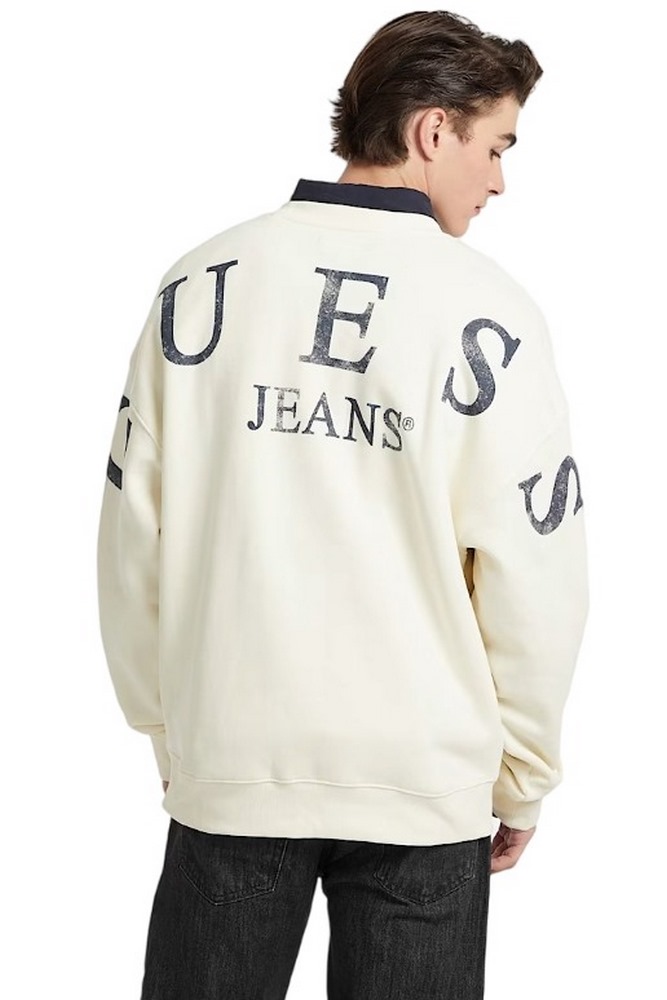 GUESS JEANS CN OS BACK MACRO ΜΠΛΟΥΖΑ ΦΟΥΤΕΡ ΑΝΔΡΙΚΗ OFF WHITE